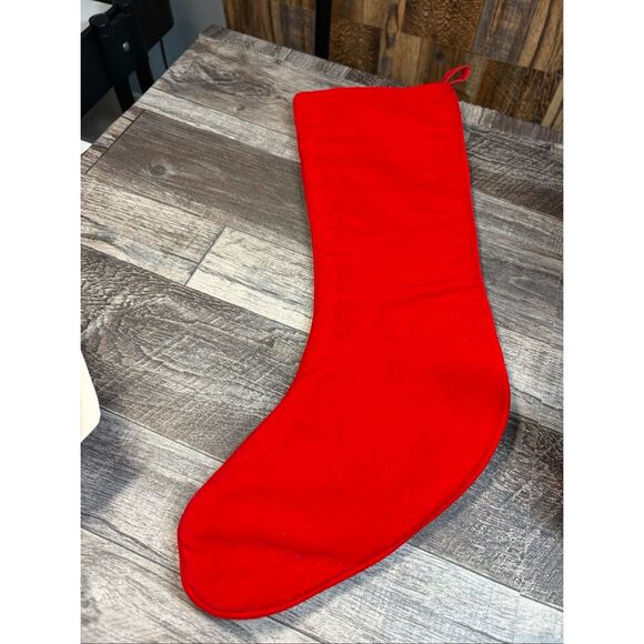 Needlepoint Christmas Stocking • “PEACE” • Carolers Scene • Large 20” • Red Back - Picture 2 of 5